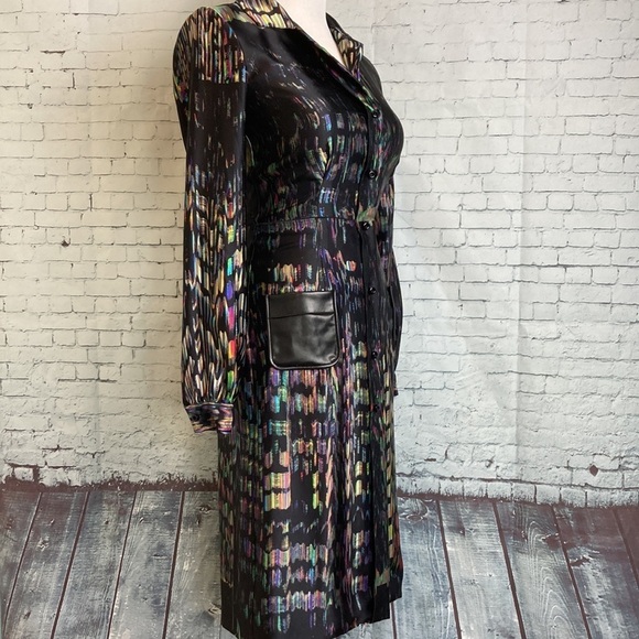 GILES Cinq a Sept SILK Dress Sz 40 US 4 Psychedelic Iridescent Maximalist Luxury - Picture 1 of 16